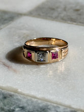Load image into Gallery viewer, 1940s Diamond &amp; Synthetic Spinel Ring
