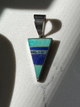 Load image into Gallery viewer, Turquoise Lapis Inlay Sterling Silver Pendant

