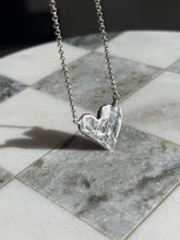 Load image into Gallery viewer, Artist Signed Sterling Silver Heart Necklace 22.5”
