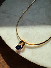 Load image into Gallery viewer, Blue Gemstone Gold Vermeil Necklace 18”
