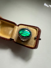 Load image into Gallery viewer, Paua Shell Sterling Silver Ring Size 9.5
