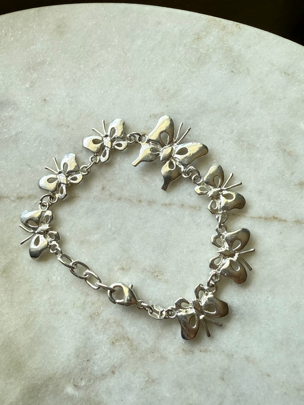 Butterfly Sterling Silver Bracelet 6.5”