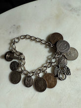 Load image into Gallery viewer, Vintage Coin Charm Sterling Silver Bracelet
