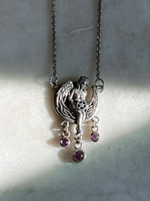 Load image into Gallery viewer, Cabochon Amethyst Witch Sterling Silver Necklace
