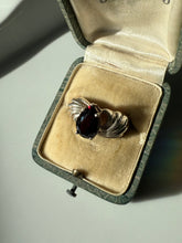 Load image into Gallery viewer, Garnet Glass Sterling Silver Ring Size 7.25
