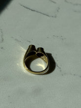 Load image into Gallery viewer, Vintage 18k Yellow Gold Blue Topaz &amp; Tourmaline Ring Size 6.75

