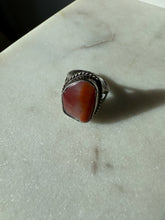Load image into Gallery viewer, Vintage Agate Sterling Silver Ring Size 7
