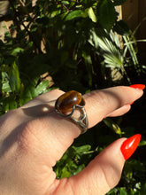 Load image into Gallery viewer, Tigers Eye Sterling Silver Ring Size 7.75
