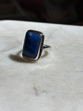 Load image into Gallery viewer, Vintage Blue Lapis Sterling Silver Ring Size 8
