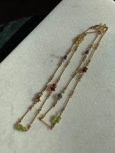 Load image into Gallery viewer, Multistone 14k Yellow Gold Station Necklace 17.25”
