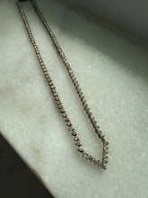 Load image into Gallery viewer, V-Shape Gold Vermeil CZ Necklace 16.5”
