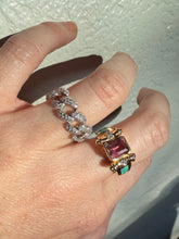 Load image into Gallery viewer, CZ Sterling Silver Chain Link Ring Size 7.5
