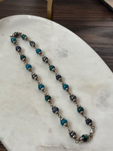Load image into Gallery viewer, Vintage Enamel Sterling Silver Ball Chain 17”
