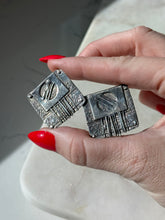 Load image into Gallery viewer, Vintage Atomic Modernist Sterling Silver Earrings
