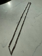Load image into Gallery viewer, Etched Bar Link Sterling Silver Chain 16.5”
