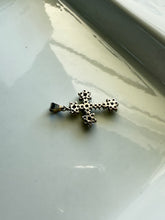 Load image into Gallery viewer, Purple Flower Cross Sterling Silver Pendant
