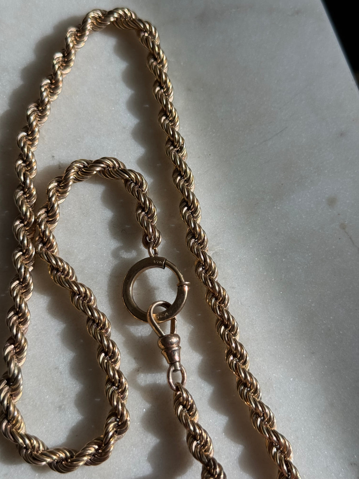 Vintage 1/20 12k Gold Filled Rope Chain 25”