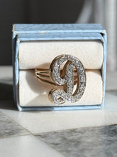 Load image into Gallery viewer, Large ‘D’ Initial Diamond 14k Gold Ring
