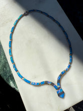 Load image into Gallery viewer, Simulated Opal Inlay Sterling Silver Necklace 14.5”
