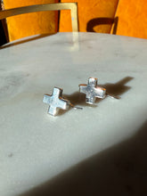 Load image into Gallery viewer, Solid Sterling Silver Cross Earrings
