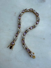Load image into Gallery viewer, Amethyst Gold Vermeil Tennis Bracelet 6.75”
