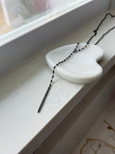 Load image into Gallery viewer, Adornia Black Bead &amp; Diamond Sterling Drop Lariat Necklace
