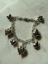 Load image into Gallery viewer, Celestial Puffy Heart Sterling Silver Charm Bracelet 7”
