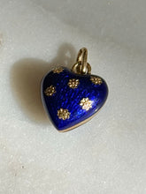 Load image into Gallery viewer, Blue Enamel 18k Gold Heart Charm
