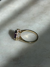 Load image into Gallery viewer, Purple Halo Gold Vermeil Ring Size 9
