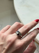 Load image into Gallery viewer, Amethyst Sterling Silver Bypass Ring Size 8
