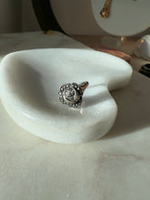 Load image into Gallery viewer, Marcasite Rose Sterling Virgin Mary Ring Size 5.5
