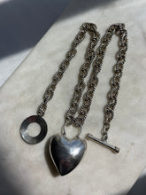 Load image into Gallery viewer, Mexico Vintage Chunky Heart Sterling Necklace 18”

