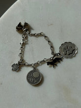 Load image into Gallery viewer, Midcentury Sterling Silver Charm Bracelet
