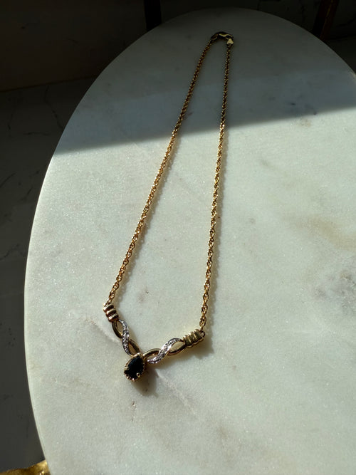 Blue Sapphire Gold Vermeil Necklace 16.25”
