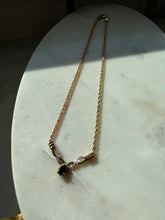 Load image into Gallery viewer, Blue Sapphire Gold Vermeil Necklace 16.25”
