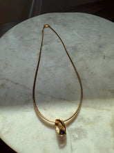 Load image into Gallery viewer, Blue Gemstone Gold Vermeil Necklace 18”
