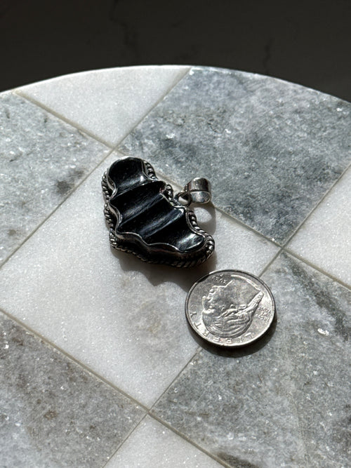 Black Bat Sterling Silver Pendant
