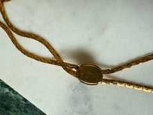 Load image into Gallery viewer, Goldette Goldtone Faux Turquoise Lariat Necklace 18”
