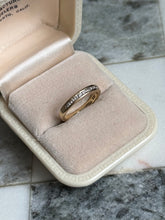 Load image into Gallery viewer, Vintage 14k Gold Diamond Quarter Eternity Band Size 5
