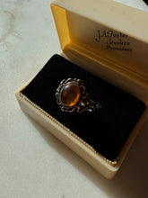 Load image into Gallery viewer, Vintage Synthetic Amber Sterling Silver Ring Size 6
