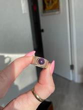 Load image into Gallery viewer, Amethyst Cabochon Vintage Sterling Silver Ring
