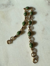 Load image into Gallery viewer, Green Stone 1/20 12k Gold Fill Bracelet 7.25”
