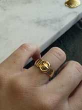 Load image into Gallery viewer, Antique 9k Gold Buckle Ring Size 7
