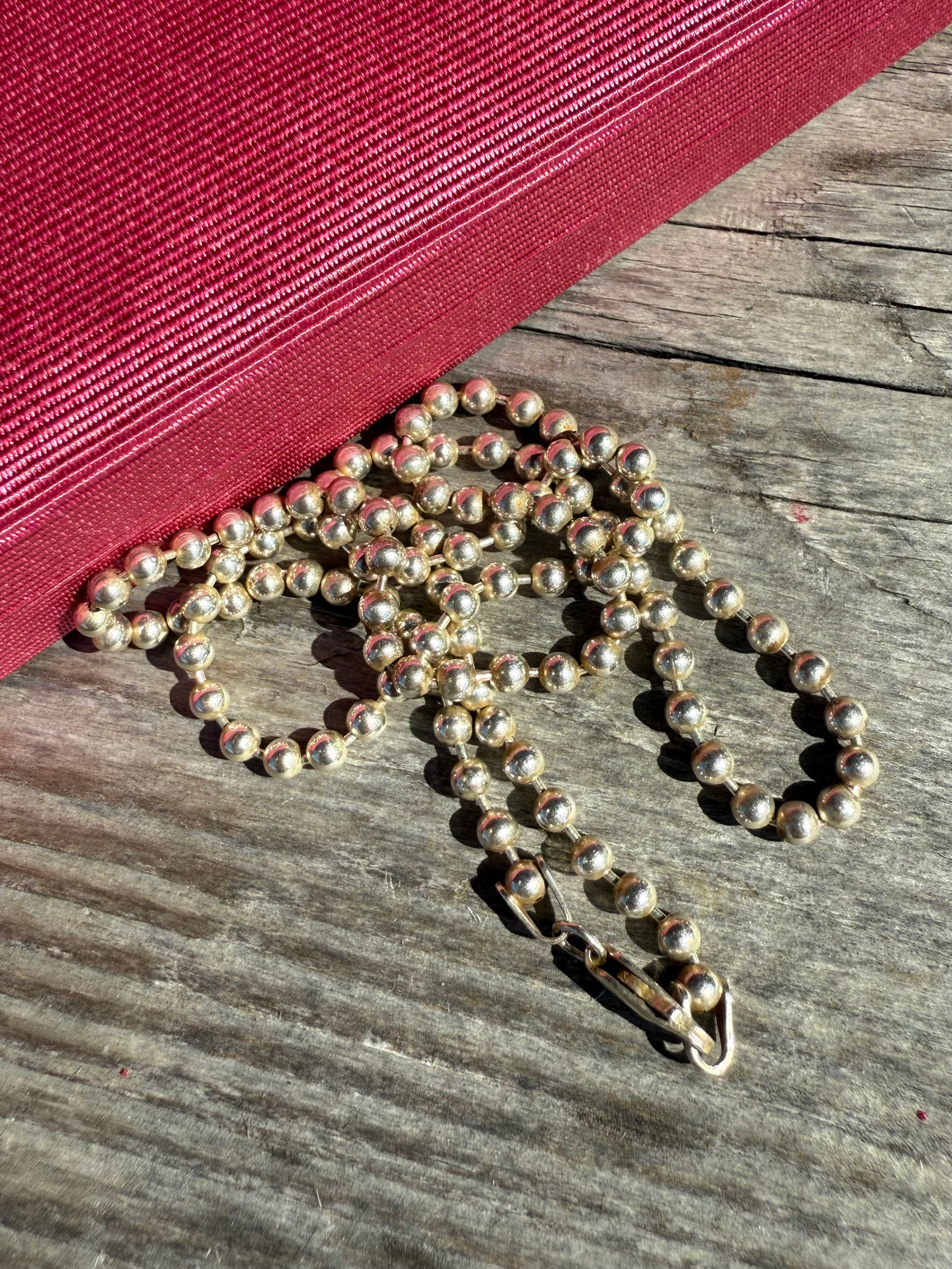 Vintage Sterling Silver Ball Chain Necklace 18”