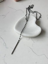 Load image into Gallery viewer, Adornia Black Bead &amp; Diamond Sterling Drop Lariat Necklace
