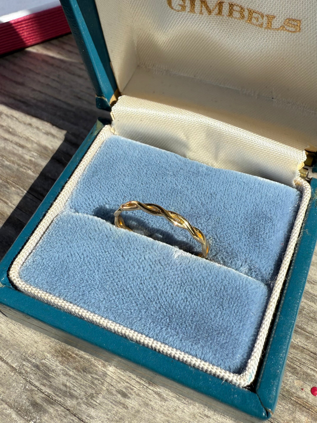 Braided Gold Vermeil Link Dainty Ring Size 6.25