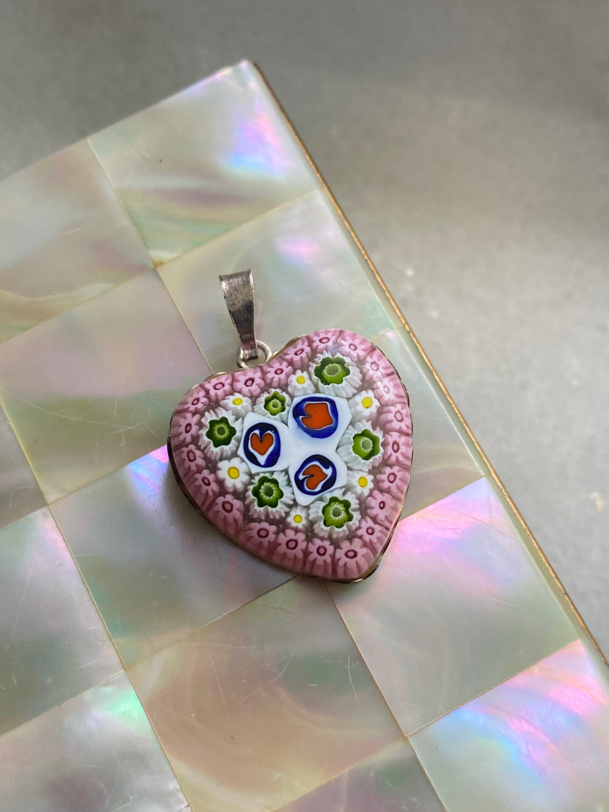 Milliefiori Sterling Silver Heart Pendant
