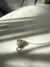Load image into Gallery viewer, Iced Panther Torque Sterling Silver Necklace 17”
