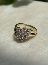 Load image into Gallery viewer, Vintage 1980s ‘Exquisite’ Natural Diamond Cluster Ring Size 5.75
