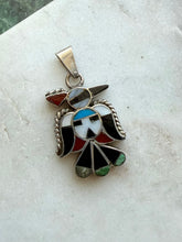 Load image into Gallery viewer, Mexico Zuni Inlay Sterling Silver Pendant
